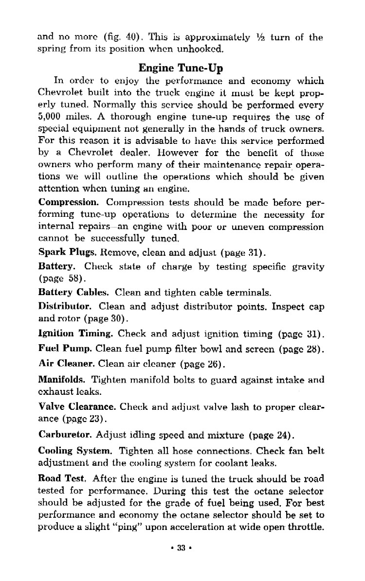 1952 Chevrolet Trucks Operators Manual Page 87